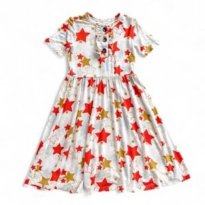 Gigi & Max Girls Size 6/7T Frankie Mixed Stars Twirl Dress